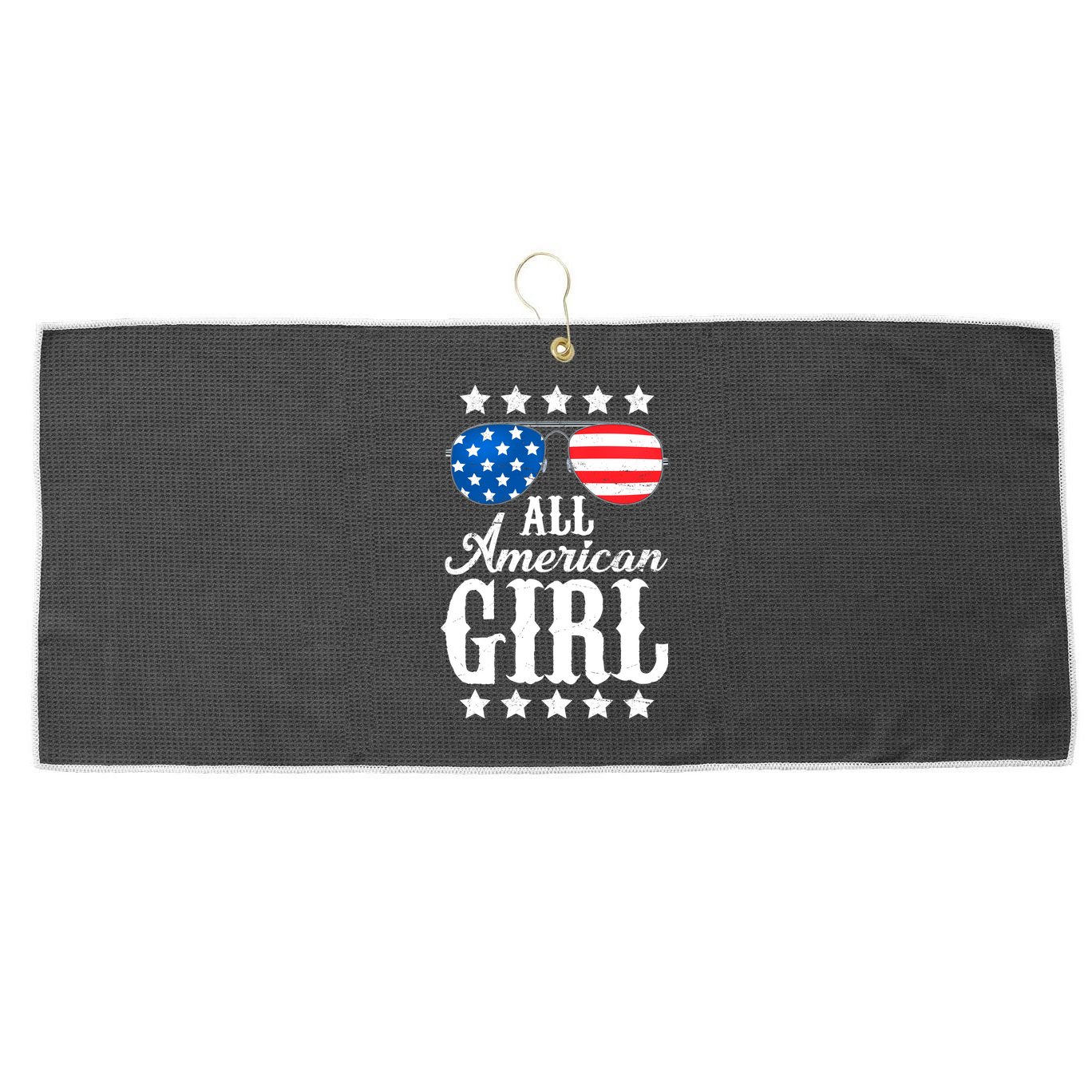 All American Girl Large Microfiber Waffle Golf Towel