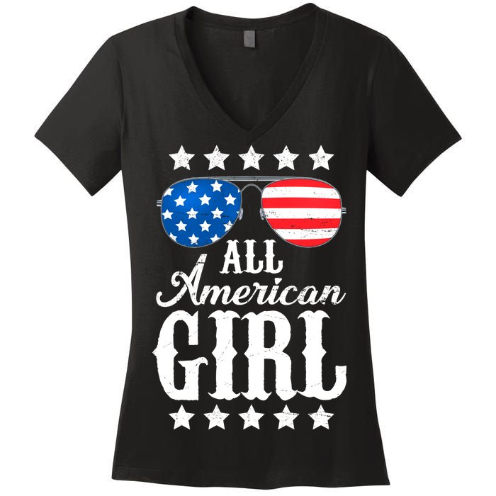 All American Girl Women's V-Neck T-Shirt