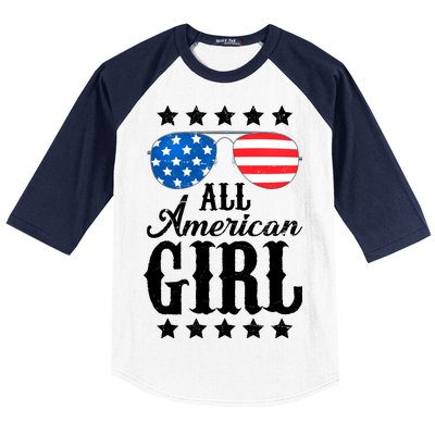 All American Girl Baseball Sleeve Shirt