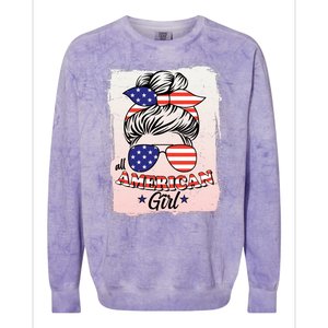 All American Girl USA American Flag Colorblast Crewneck Sweatshirt