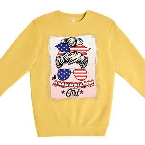 All American Girl USA American Flag Premium Crewneck Sweatshirt