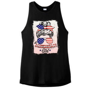 All American Girl USA American Flag Ladies PosiCharge Tri-Blend Wicking Tank