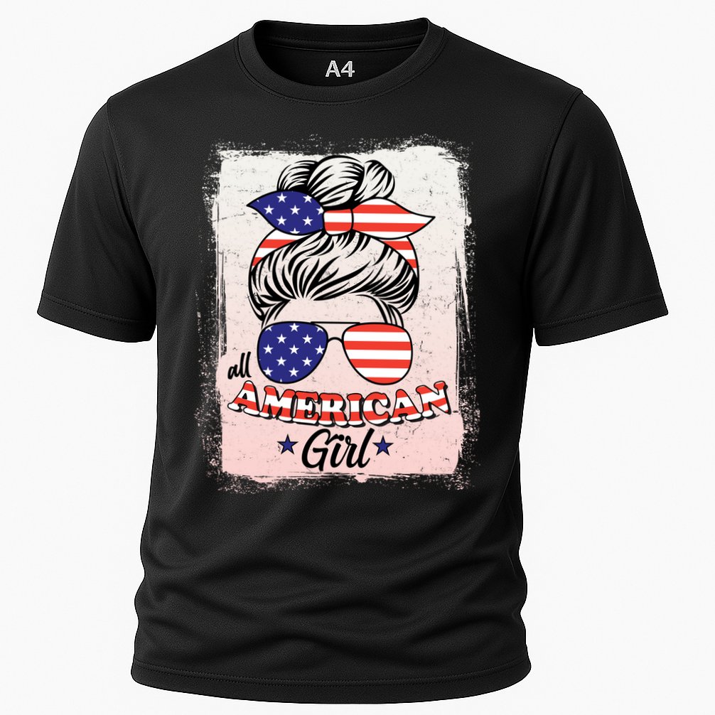 All American Girl USA American Flag Cooling Performance Crew T-Shirt