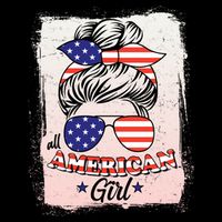 All American Girl USA American Flag Cooling Performance Crew T-Shirt