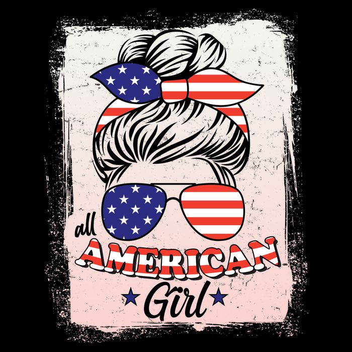 All American Girl USA American Flag Cooling Performance Crew T-Shirt