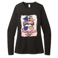 All American Girl USA American Flag Womens CVC Long Sleeve Shirt