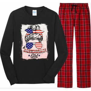 All American Girl USA American Flag Long Sleeve Pajama Set