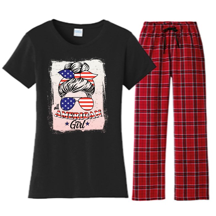 All American Girl USA American Flag Women's Flannel Pajama Set