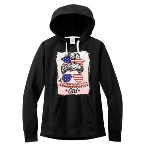 All American Girl USA American Flag Women's Fleece Hoodie