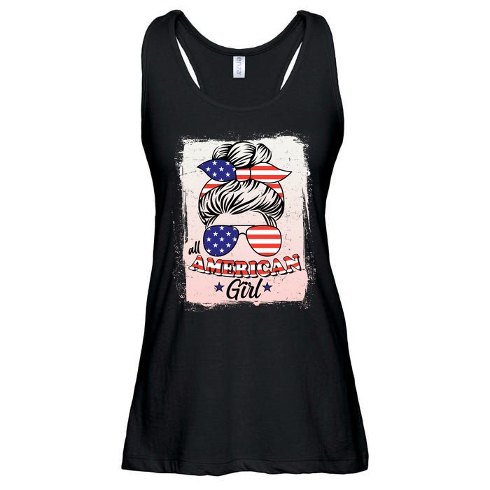 All American Girl USA American Flag Ladies Essential Flowy Tank