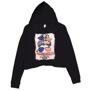 All American Girl USA American Flag Crop Fleece Hoodie