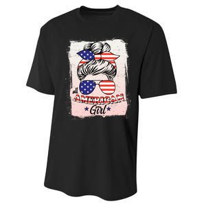 All American Girl USA American Flag Performance Sprint T-Shirt