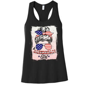 All American Girl USA American Flag Women's Racerback Tank