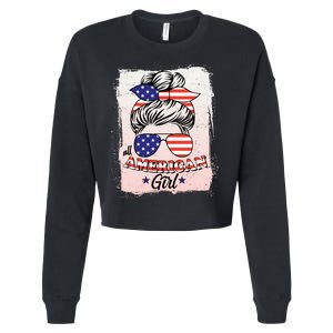 All American Girl USA American Flag Cropped Pullover Crew