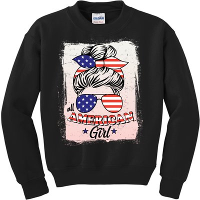 All American Girl USA American Flag Kids Sweatshirt