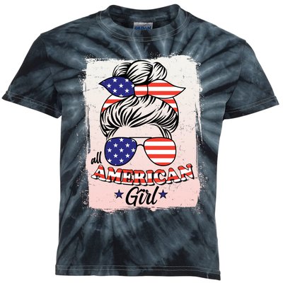 All American Girl USA American Flag Kids Tie-Dye T-Shirt