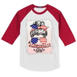 All American Girl USA American Flag Kids Colorblock Raglan Jersey