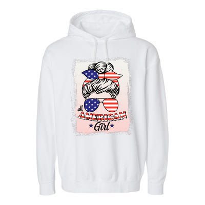 All American Girl USA American Flag Garment-Dyed Fleece Hoodie