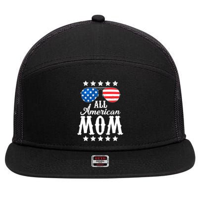 All American Mom 7 Panel Mesh Trucker Snapback Hat