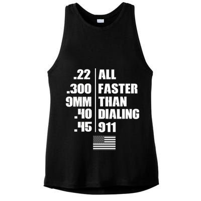All Faster Than Dialing 911 Ladies PosiCharge Tri-Blend Wicking Tank
