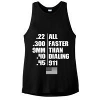 All Faster Than Dialing 911 Ladies PosiCharge Tri-Blend Wicking Tank