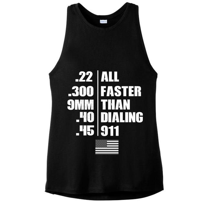 All Faster Than Dialing 911 Ladies PosiCharge Tri-Blend Wicking Tank