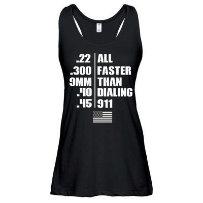 All Faster Than Dialing 911 Ladies Essential Flowy Tank