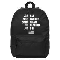 All Faster Than Dialing 911 16 in Basic Backpack