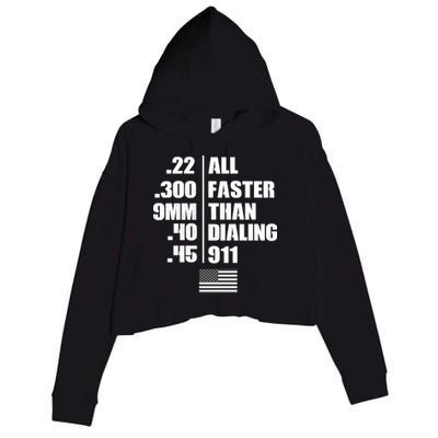 All Faster Than Dialing 911 Crop Fleece Hoodie