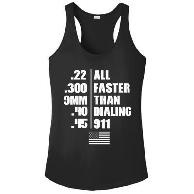 All Faster Than Dialing 911 Ladies PosiCharge Competitor Racerback Tank
