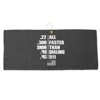 All Faster Than Dialing 911 Large Microfiber Waffle Golf Towel