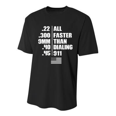 All Faster Than Dialing 911 Youth Performance Sprint T-Shirt