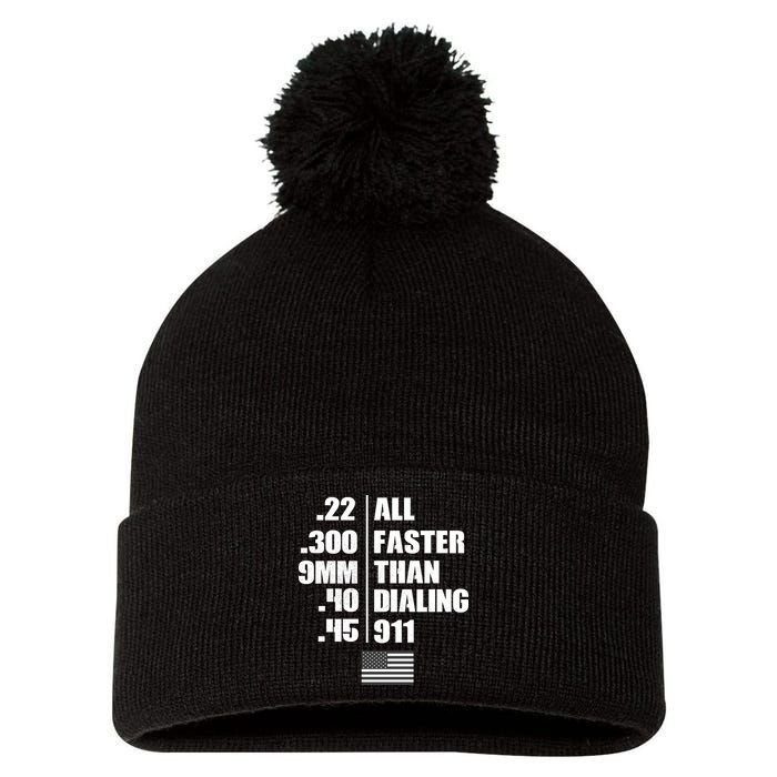 All Faster Than Dialing 911 Pom Pom 12in Knit Beanie