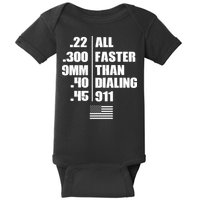 All Faster Than Dialing 911 Baby Bodysuit