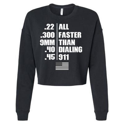 All Faster Than Dialing 911 Cropped Pullover Crew