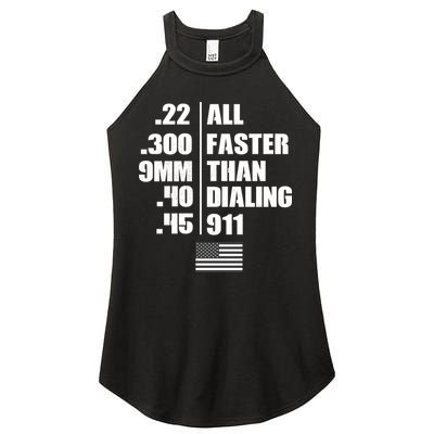 All Faster Than Dialing 911 Women's Perfect Tri Rocker Tank
