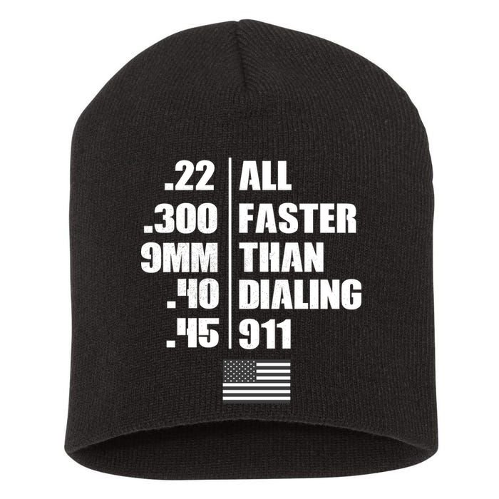 All Faster Than Dialing 911 Short Acrylic Beanie
