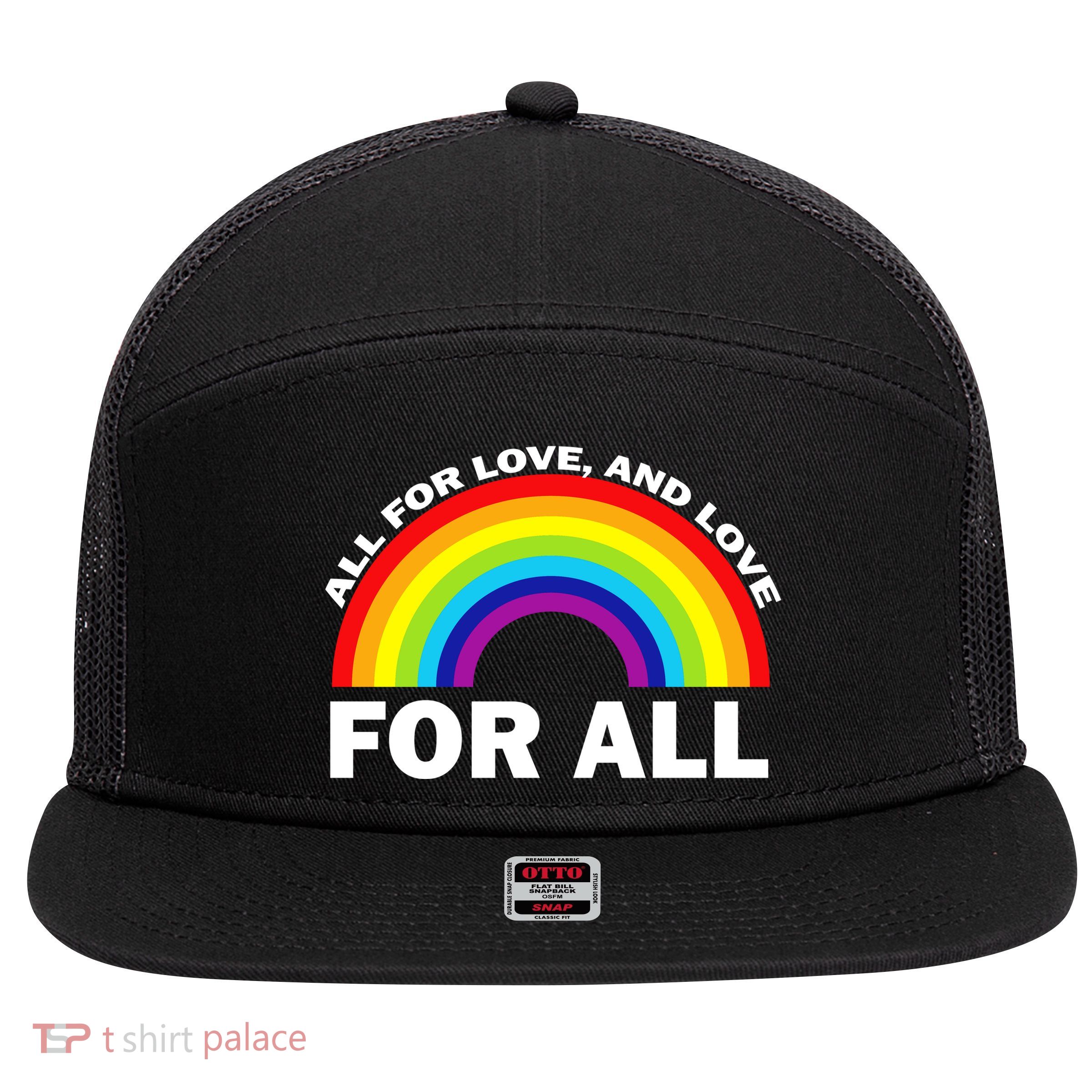 All For Love And Love For All 7 Panel Mesh Trucker Snapback Hat