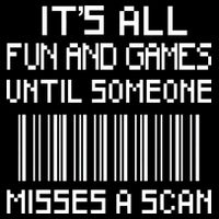 All Fun And Games Until Someone Misses A Scan Poster Worker 7-Panel Snapback Hat