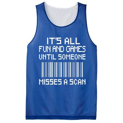 All Fun And Games Until Someone Misses A Scan Poster Worker Mesh Reversible Basketball Jersey Tank