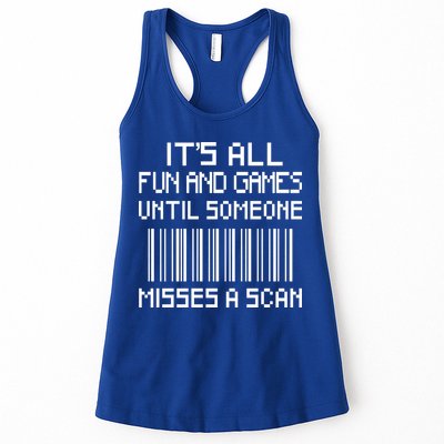 All Fun And Games Until Someone Misses A Scan Poster Worker Womens Tank Top