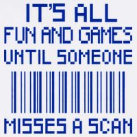 All Fun And Games Until Someone Misses A Scan Poster Worker Garment-Dyed Sweatshirt