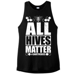 All Hives Matter Save The Bees Ladies PosiCharge Tri-Blend Wicking Tank