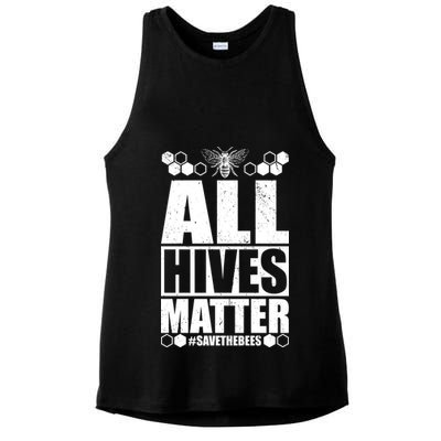 All Hives Matter Save The Bees Ladies PosiCharge Tri-Blend Wicking Tank