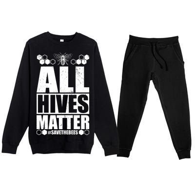 All Hives Matter Save The Bees Premium Crewneck Sweatsuit Set