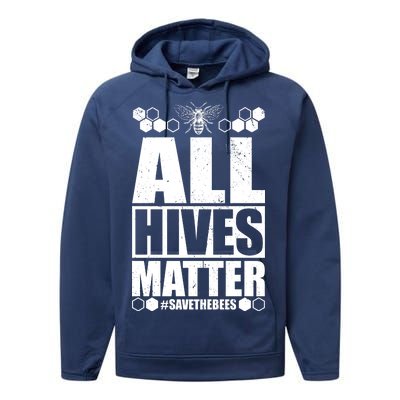 All Hives Matter Save The Bees Performance Fleece Hoodie