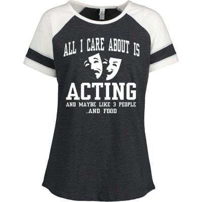 All I Care About Is Acting Enza Ladies Jersey Colorblock Tee