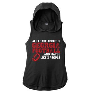 All I Care About Is Georgia Football Ladies PosiCharge Tri-Blend Wicking Draft Hoodie Tank