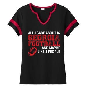 All I Care About Is Georgia Football Ladies Halftime Notch Neck Tee