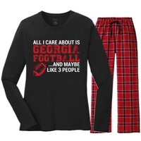 All I Care About Is Georgia Football Women's Long Sleeve Flannel Pajama Set 